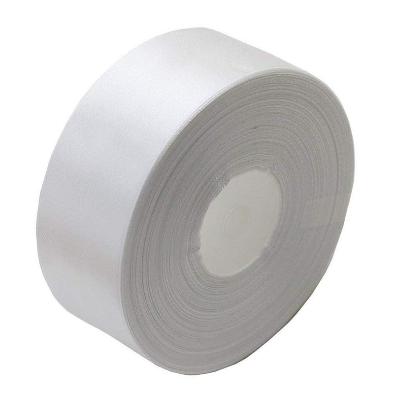 SWTOOL 1.5" Single Face Satin Ribbon 50 Yards Roll for Gift Wrap Sewing Projects Crafting Projects DIY Bow Wedding Decoration (White) - Image 1